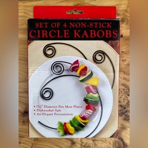 SET of 4 Non-Stick 7.5" Circle Kabob Skewers
